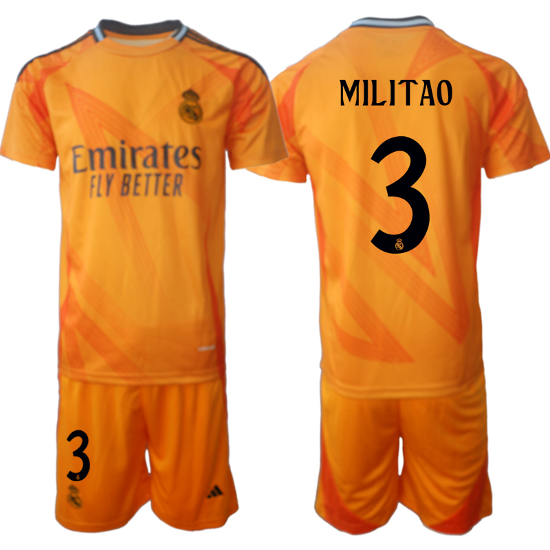 Men 2024-2025 Club Real Madrid away orange #3 Soccer Jersey->real madrid jersey->Soccer Club Jersey